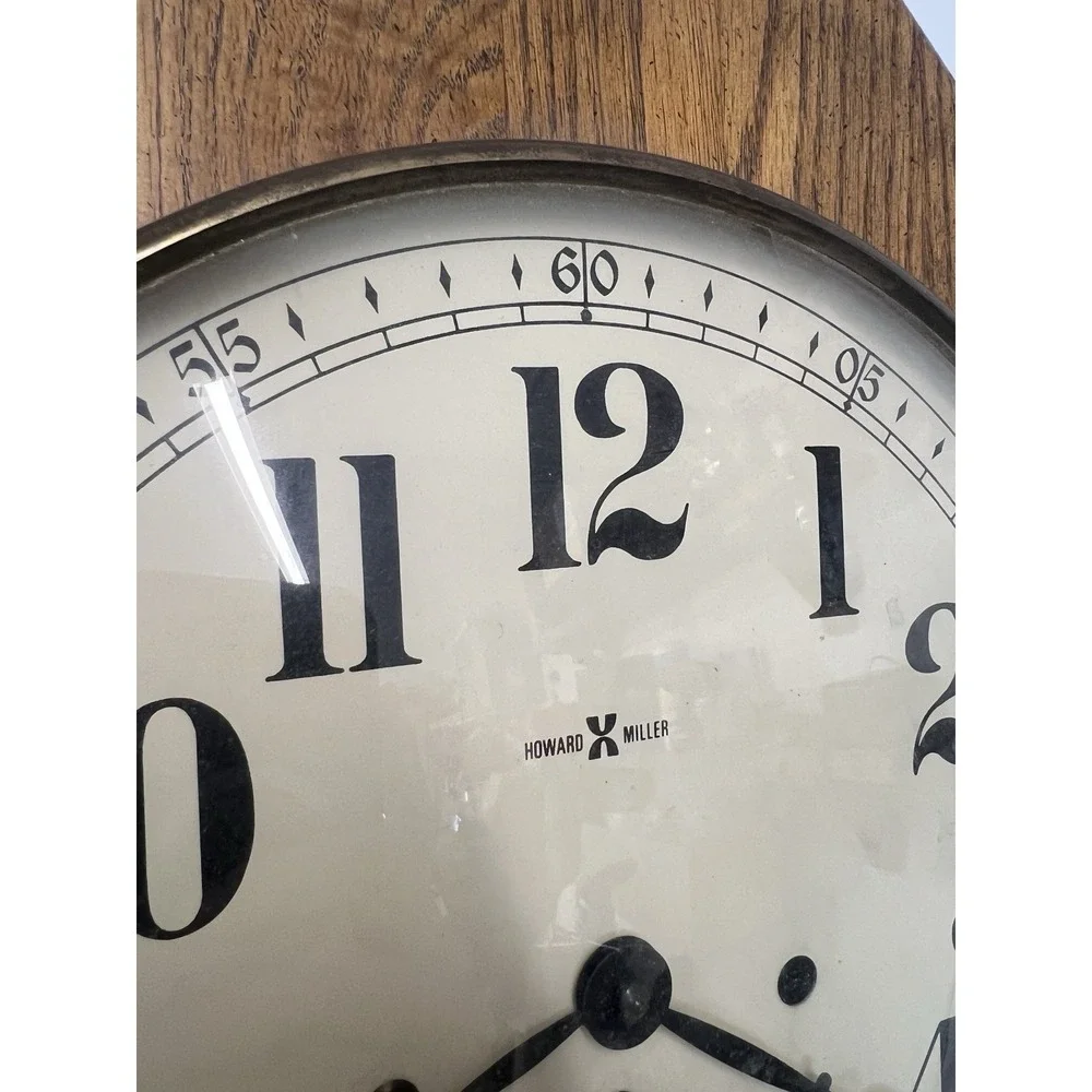 Howard Miller Regulator Wall Clock Model 612-533 Oak Case‎ Brass Pendulum USA